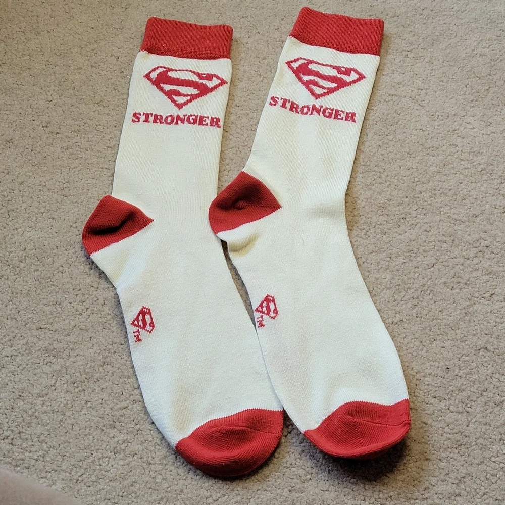 DC Comics Superman Socks Red/Beige Mid Calf 